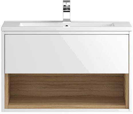 Additional image for Wall Hung 800mm Vanity Unit & Basin Type 2 (White Gloss).