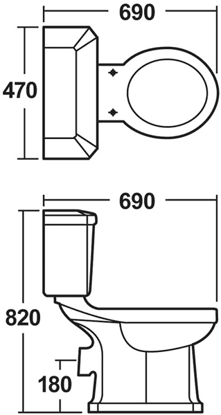 Additional image for Kingsbury 1500mm Double Ended Bath With Toilet & Basin.