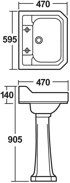 Additional image for Kingsbury 1500mm Double Ended Bath With Toilet & Basin.