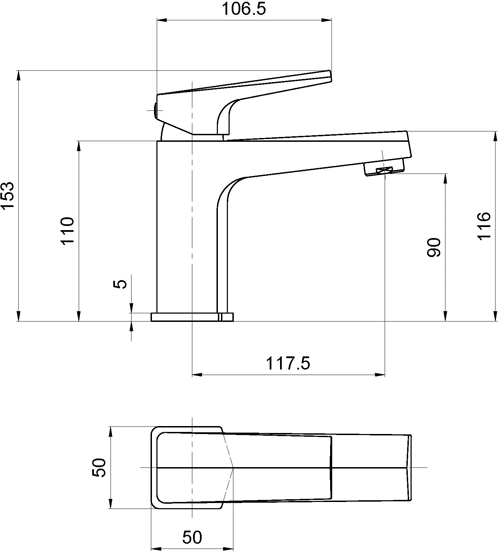 Additional image for Designer Basin & Bath Filler Tap (Chrome).