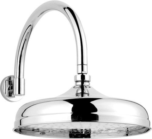 Additional image for Traditional 12" Apron Shower Head With Curved Arm (Chrome).