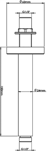 Additional image for Large Round Shower Head With Arm, 400mm Diameter.