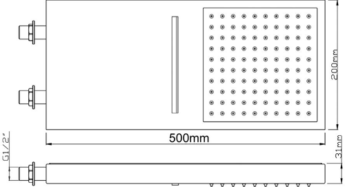 Additional image for Fixed Shower Head With Rain & Waterfall. 200x430.