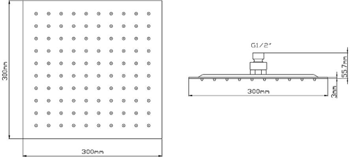 Additional image for Square Thin Shower Head (300x300mm).