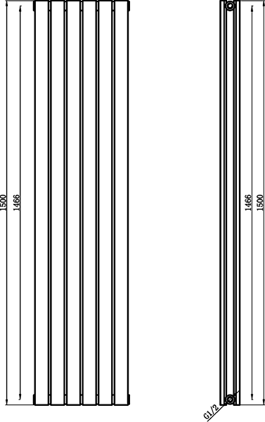 Additional image for Sloane Radiator (White). 354x1500mm. 3934 BTU.