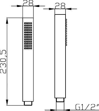 Additional image for Square Shower Handset (Chrome).