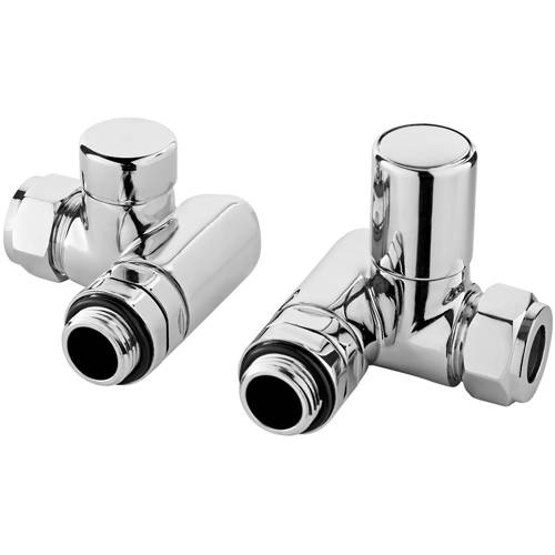 Additional image for Corner Dual Fuel Radiator Valves Pack (Pair, Chrome).