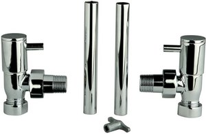 Additional image for Angled minimalist radiator valves (pair)