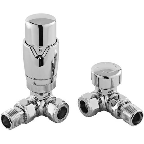 Additional image for Luxury Corner Thermostatic Radiator Valves Pack (Pair).