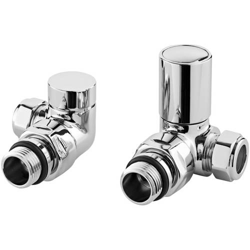 Additional image for Corner Radiator Valves Pack (Pair, Chrome).