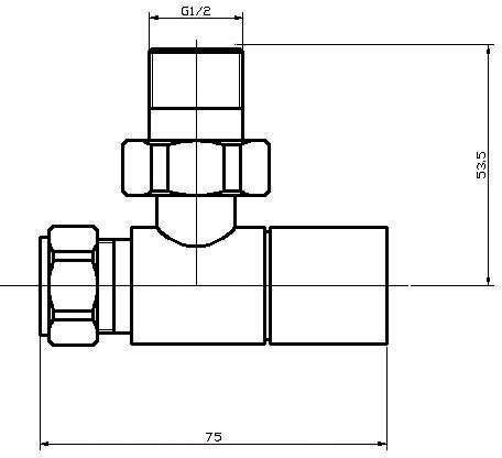 Additional image for Pure Square Radiator Valves Pack Angled (Pair).