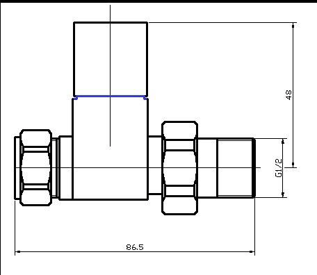 Additional image for Pure Straight Square Radiator Valve Pack (Pair, Chrome).