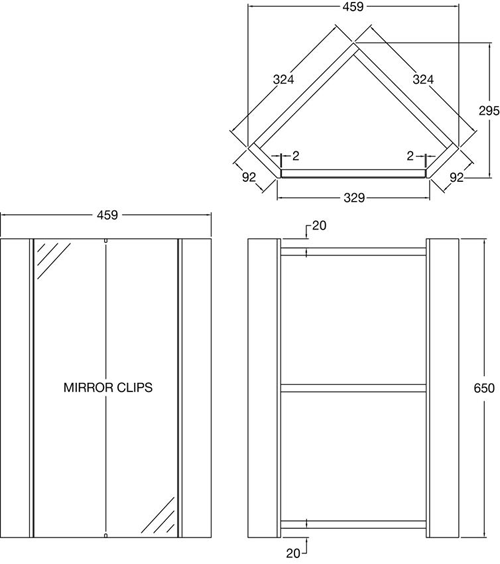 Additional image for Corner Vanity Unit With Door, Basin & Cabinet (555mm, White).