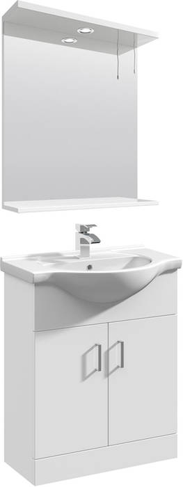 Additional image for Vanity Unit Pack With Type 1 Basin & Mirror (650mm, White).