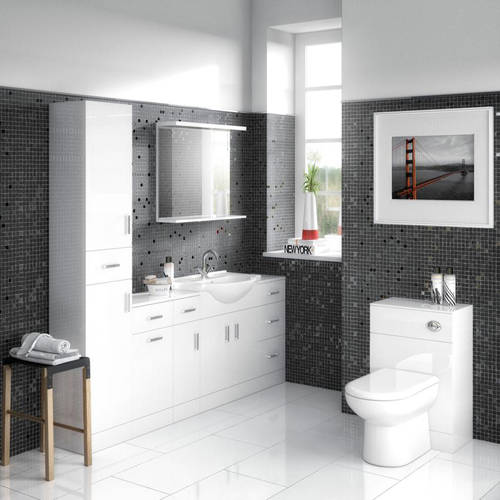 Additional image for Vanity Unit Pack With Type 2 Basin & Mirror (650mm, White).
