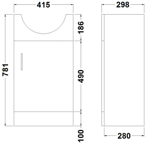 Additional image for 450mm Vanity Unit With Basin Type 1 & 500mm WC Unit (White).