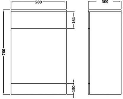 Additional image for 450mm Vanity Unit With Basin Type 1 & 500mm WC Unit (White).