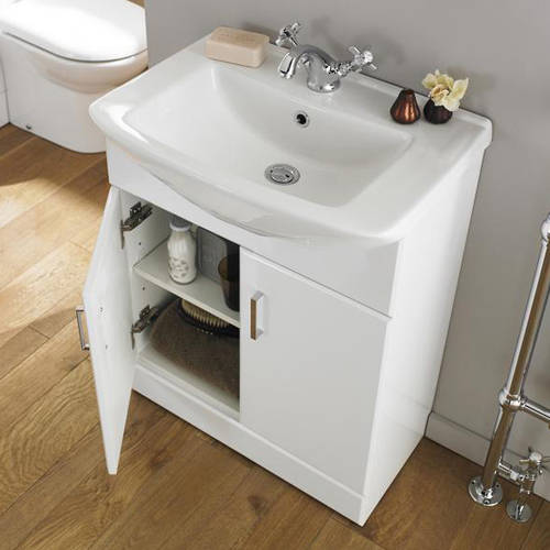 Additional image for Vanity Pack With Pan & Square Basin 1050mm (LH, White).