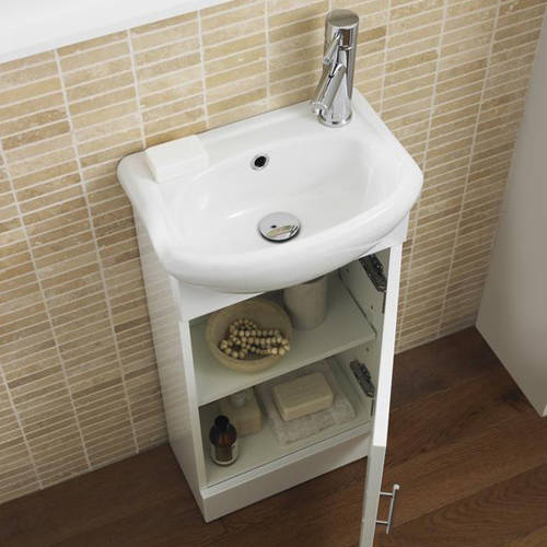 Additional image for Vanity Pack With Pan, Cistern, Tap & Basin 920mm (RH, White).