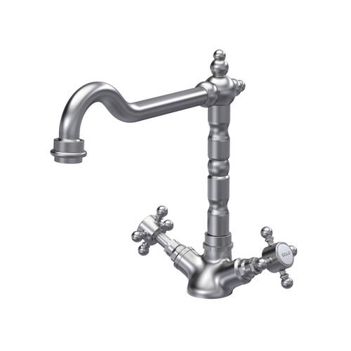Additional image for French Classic Tap (Brushed Nickel, Crosshead Handles).