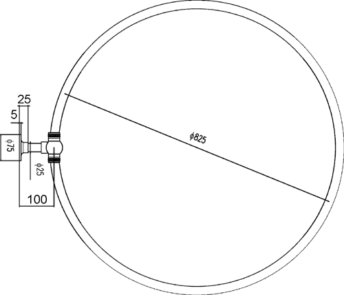 Additional image for Round Shower Ring / Curtain Rail. 800mm diameter.