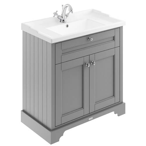 Additional image for Vanity Unit With Basins 800mm (Grey, 1TH).