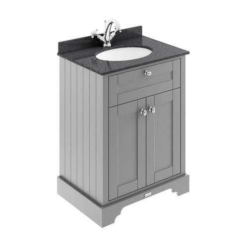 Additional image for Vanity Unit, Basin & Black Marble 600mm (Grey, 1TH).