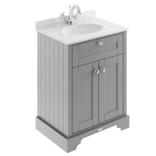 Additional image for Vanity Unit, Basin & Grey Marble 600mm (Grey, 1TH).