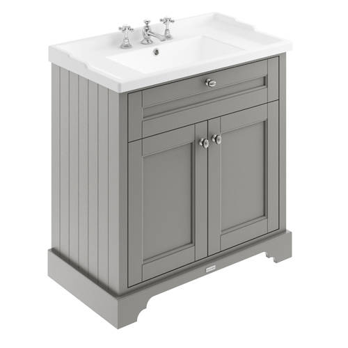 Additional image for Vanity Unit With Basins 800mm (Grey, 3TH).