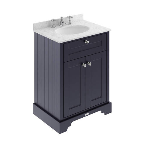 Additional image for Vanity Unit, Basin & Grey Marble 600mm (Blue, 3TH).