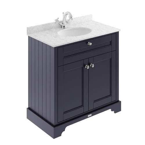 Additional image for Vanity Unit, Basin & Grey Marble 800mm (Blue, 1TH).