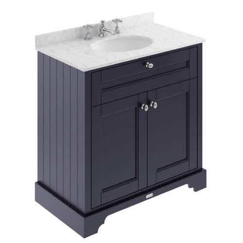 Additional image for Vanity Unit, Basin & Grey Marble 800mm (Blue, 3TH).