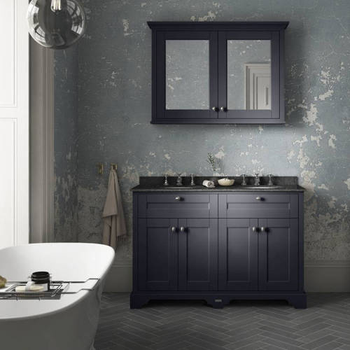 Additional image for Vanity Unit With 2 Basins & Black Marble (Blue, 3TH).