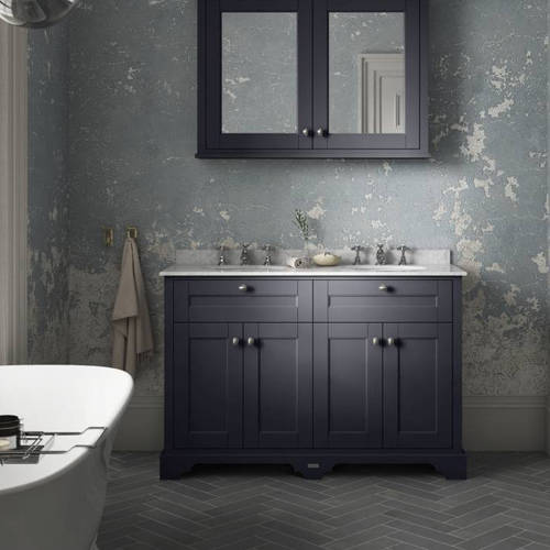 Additional image for Vanity Unit With 2 Basins & White Marble (Blue, 3TH).