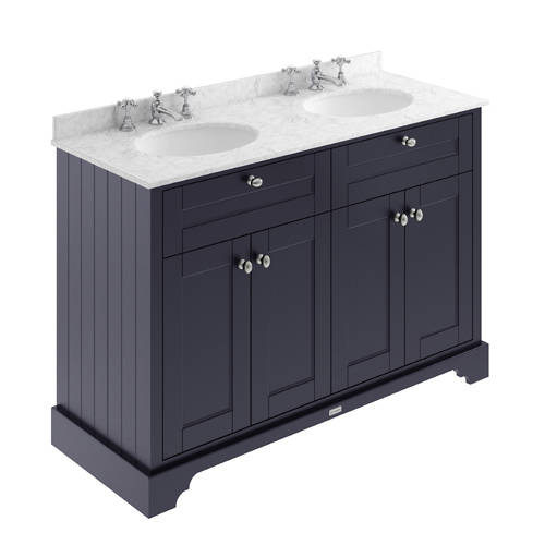 Additional image for Vanity Unit With 2 Basins & Grey Marble (Blue, 3TH).