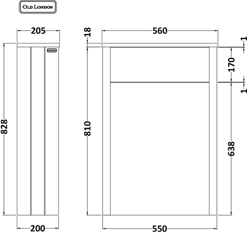 Additional image for WC Unit 550mm (Grey).