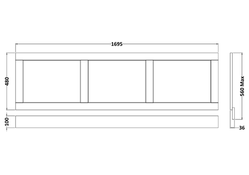Additional image for Front Bath Panel 1700mm (Storm Grey).