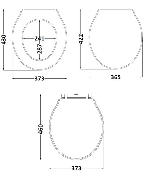Additional image for Ryther Toilet Seat With Soft Close (Storm Grey).