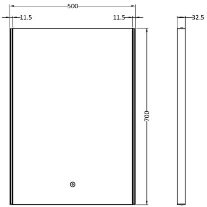 Additional image for LED Bathroom Mirror 500x700mm.