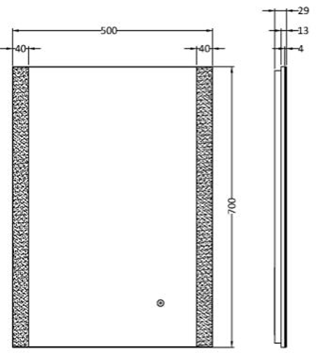 Additional image for LED Ambient Mirror 500x700mm.