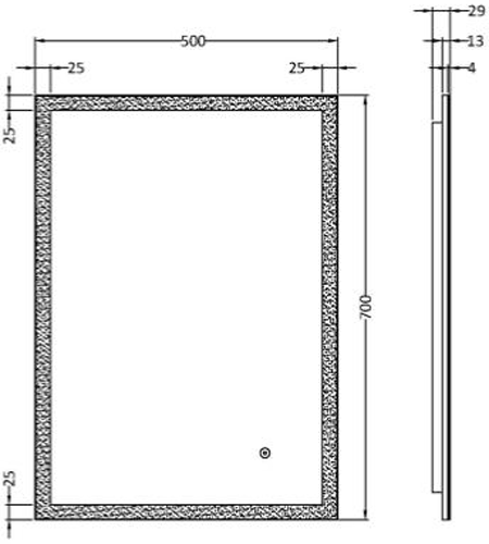 Additional image for LED Ambient Mirror 500x700mm.