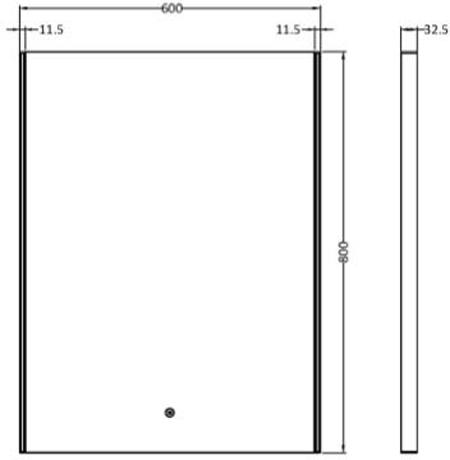 Additional image for LED Ambient Mirror 600x800mm.