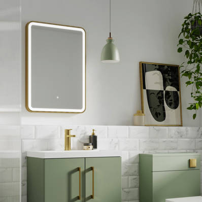 Additional image for LED Mirror 500x700mm (Br Brass).