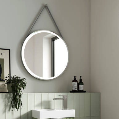 Additional image for Round Illuminated Mirror (800mm, Chrome).