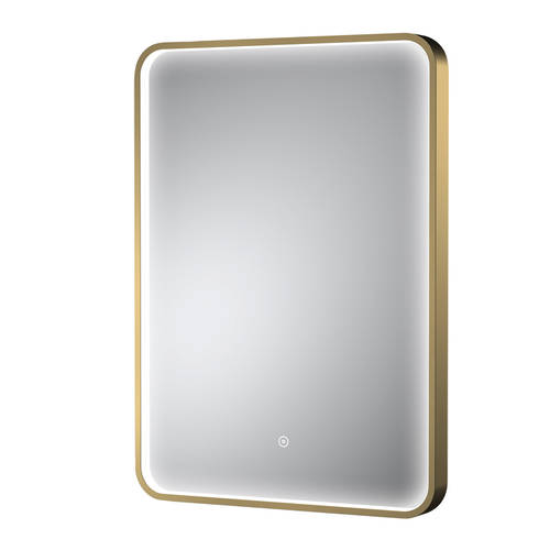 Additional image for LED Mirror 500x700mm (Brushed Brass).