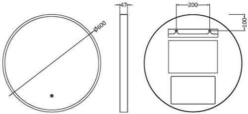 Additional image for Round Illuminated Mirror (600mm, Br Brass).