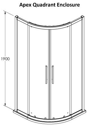 Additional image for Apex Quadrant Shower Enclosure With 8mm Glass (1000mm).