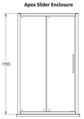 Additional image for Apex Sliding Shower Door With 8mm Glass (1100mm).