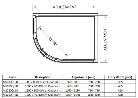 Additional image for Apex Offset Quadrant Shower Enclosure (1200x900mm).