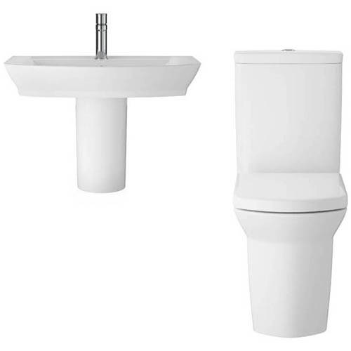 Additional image for Maya Flush Toilet With 650mm Basin & Semi Ped.